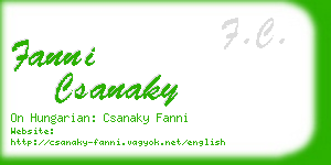 fanni csanaky business card